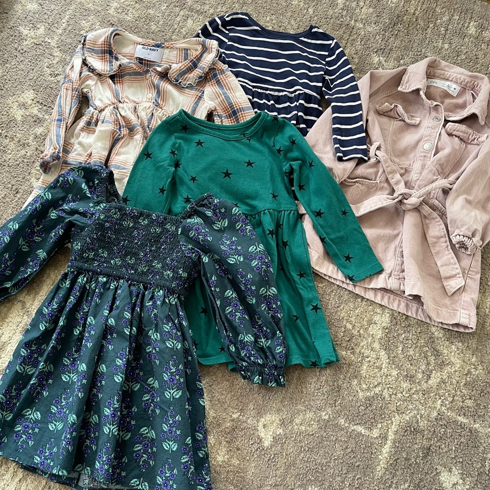 Toddler Girl Long Sleeve Dresses Bundle